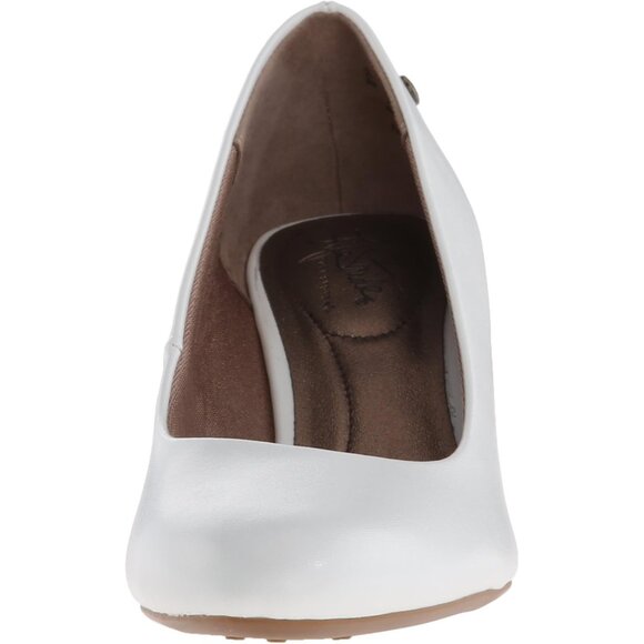 LifeStride Women White Polyurethane Closed Pointed Toes Kitten Heel Pumps - Picture 2 of 8